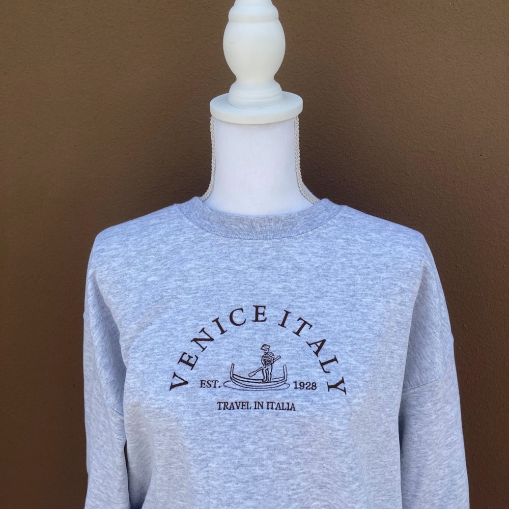 Venice Italy trendy embroidered Crewneck